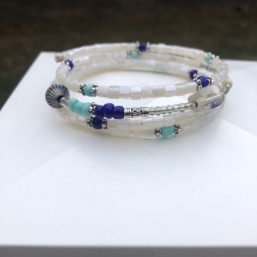 Memory Wire Beaded Bracelet